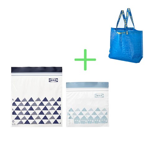 이케아 이스타드 중형 지퍼백 혼합 세트 (60개입) 사은품 장바구니 이케아하브레호이