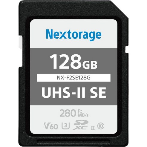 일본 제조업체 UHSII SD 카드 512GB SDXC V60 최대 읽기 속도 280MBs 쓰기 150MBs NXF2SE512G 메모리 Besuche den NextorageS, 128G