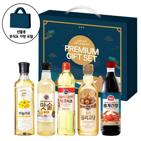 소담 선물세트 1호 카놀라유 맛술 식초 올리고당 간장 5종, 1개, 500ml