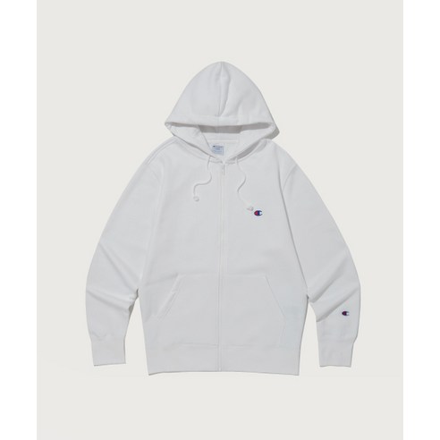 챔피온 Champion 베이직 C로고 후드 집업 White