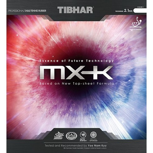 TIBHAR 티바 탁구러버 MX-K (MXK), 적색(2.1~2.2mm)