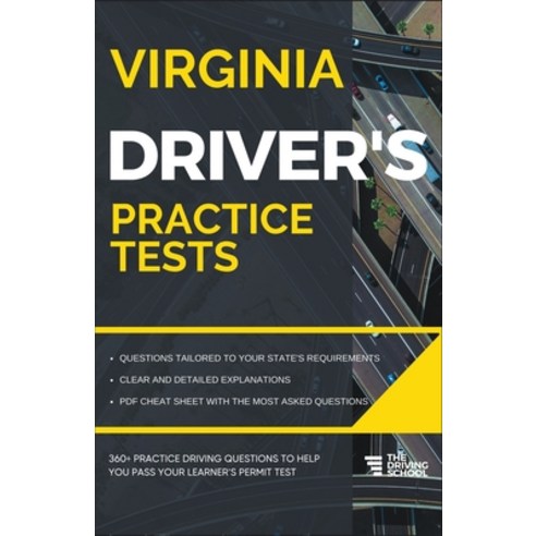 (영문도서) Virginia Driver''s Practice Tests Paperback, Driving School, English, 9798215286791