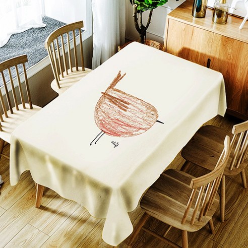 스윗리빙 폴리에스터 방수 테이블보, 병아리, 140 x 140 cm