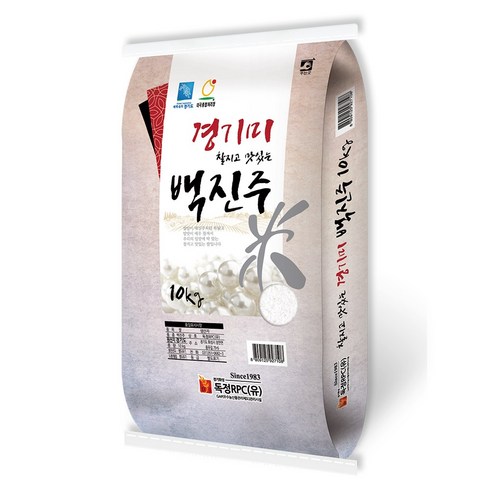 햇쌀푸드 백진주쌀 10kg 찹쌀을 넣지 않아도 찰기있는 맛있는 쌀 경기미, 1개