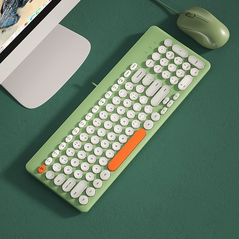 USB 유선 게이밍 키보드 MACBOOK XIAOMI 노트북 매직 마우스 세트 PC 게이머 자동 키트, Green2 Set, 하나, 하나