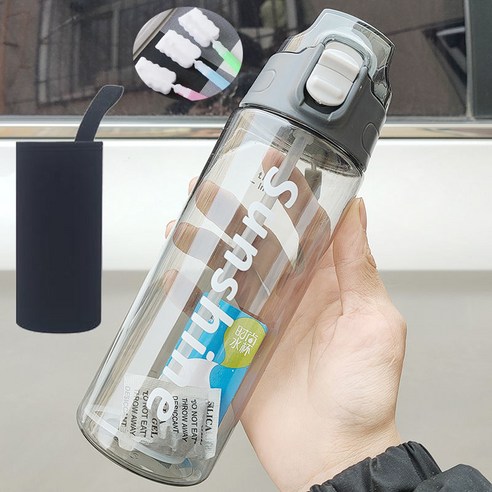 【휴대용 물병】한국판 운동 오리 주둥이 빨대 컵 심플하다 남녀 플라스틱 헬스 성인 주전자 창의 방수 컵, 색깔6