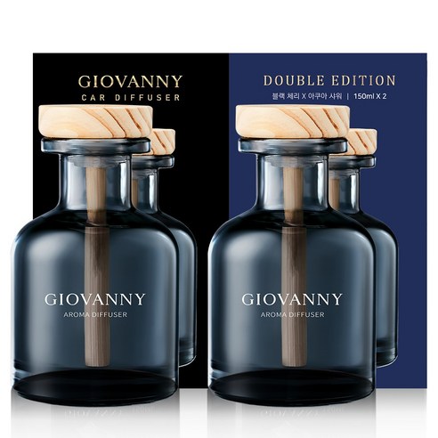 GIOVANNY 차량용 디퓨저 150ml 세트, 2개, 블랙체리, 아쿠아샤워