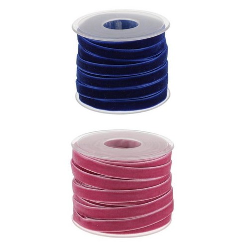 2pcs 20 야드 10mm 와이드 벨벳 리본 롤 공예, 여러 가지 빛깔의, 설명한대로