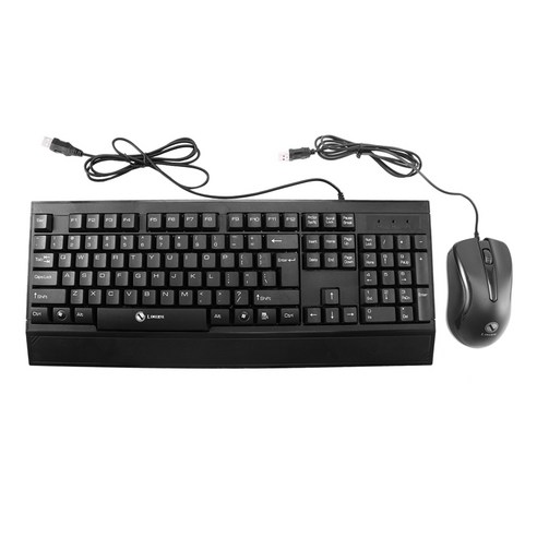 데스크톱 LIMEIDE 키보드 마우스 세트 정장 다기능 USB 유선 키보드 마우스 세트, 하나, 검정