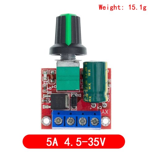 미니 5A 90W PWM 12V DC 모터 속도 컨트롤러 모듈 DC-DC 4.5V-35V 조절 가능 조절기 제어 거버너 스위치 24V, [02] 4.5-35V