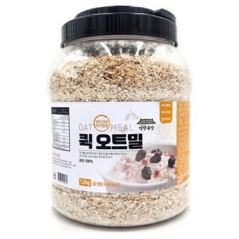 건강곡간 부드러워 먹기편한 퀵 오트밀 통, 1.2kg, 5개