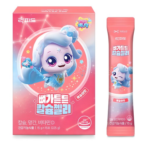 락피도 캐치티니핑 뼈가튼튼 칼슘젤리 복숭아맛, 225g, 1개