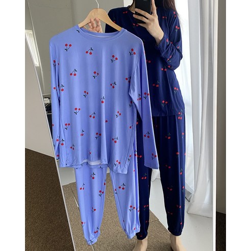 달콤한 꿈결처럼 포근한 피치 기모 긴팔 잠옷 세트