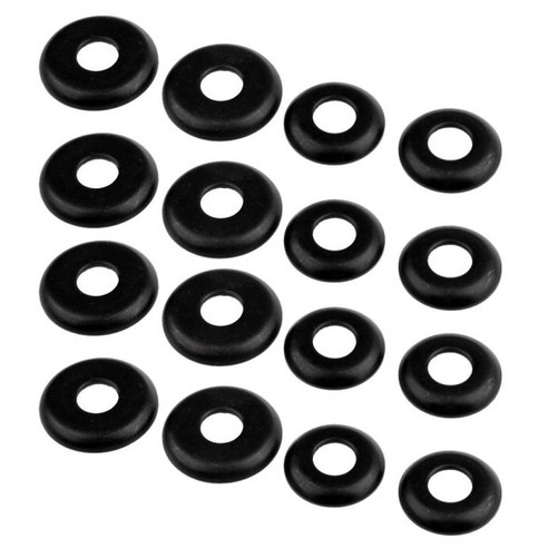 세트 16pcs 스케이트보드/롱보드 와셔 교체 액세서리, 블랙, 철