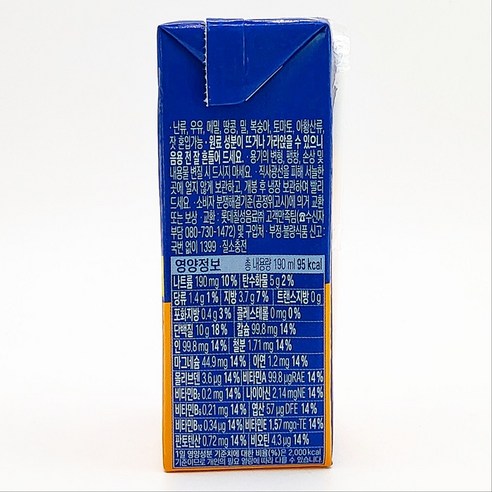 롯데칠성 오트몬드 프로틴 저당 음료, 190ml, 12개