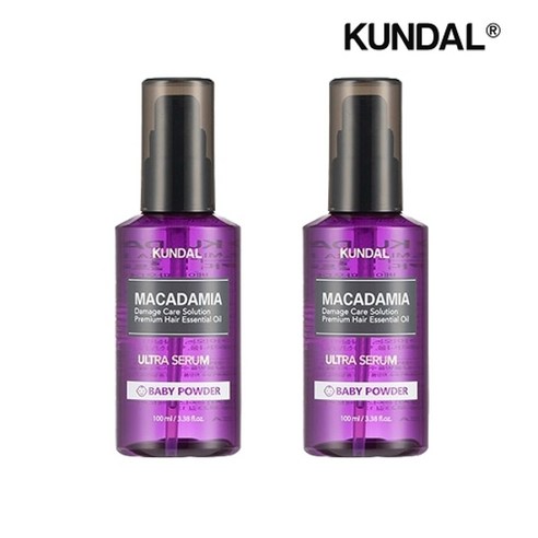 기타 쿤달 마카다미아 울트라 헤어세럼 베이비파우더 100ml x2개, 2개