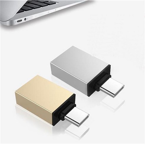 2개 베이식스 C타입 to USB 3.0 변환 OTG, gold & silver