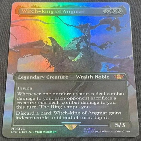 케이스 MTG 레인보우 포일 프록시 TCG 게임 로드 카드 매직 오브 골든 트라이앵글 스탬프 솔 원 링 쇼케이, [18] Witch king foil