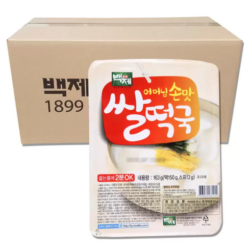 백제 (무료배송)백제 어머님 손맛 쌀떡국 - 163g x 24개, 1세트