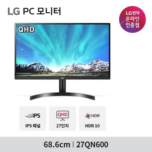 LG전자 QHD PC 모니터, 68.6cm, 27QN600