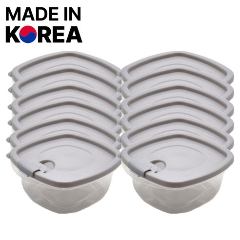 트루아 국산 전자레인지용 냉동밥보관용기 350ml 12p 반찬용기, 12개, 그레이