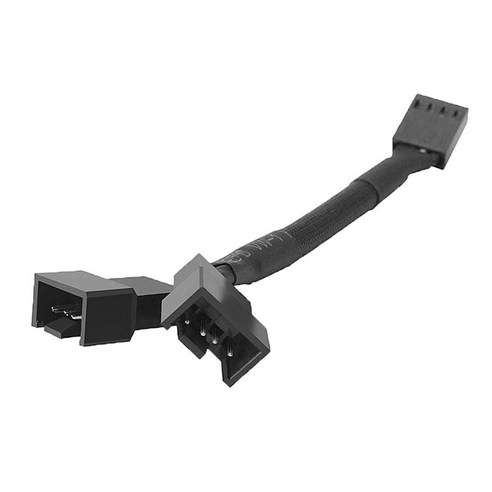 PC 온도 조절 케이블 4핀 어댑터 1:2 연장 케이블 6.29, 160mm, 블랙, ABS 플라스틱