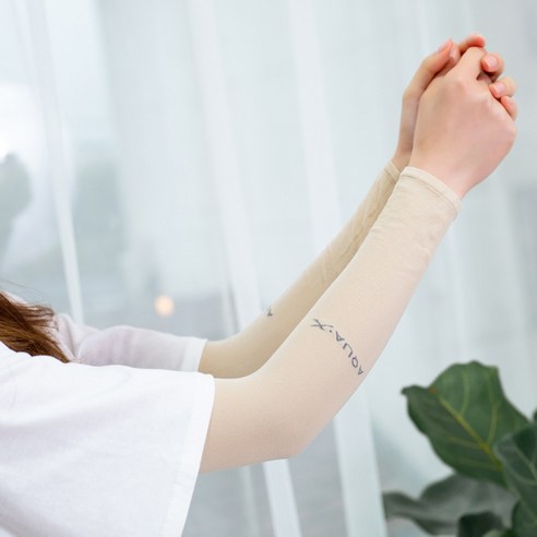 ZZJJC 아이스 슬리브 선캡 아웃도어 스포츠 라이딩 아이스 팔 보호대 운전소매 커버, 스트레이트핏-스킨