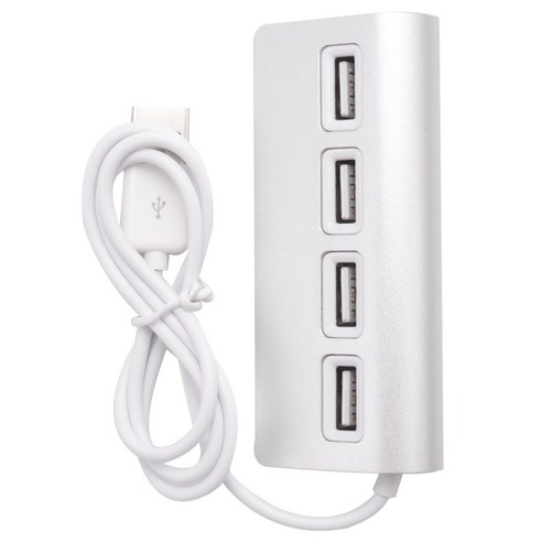 노 브랜드 USB 허브 프리미엄 4 포트 알루미늄 허브(iMac MacBooks PC 및 노트북용 11인치 차폐 케이블 포함), 바퀴통