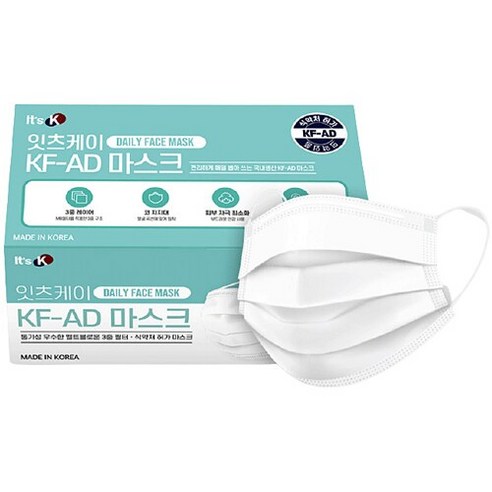 KF-AD 잇츠케이 덴탈마스크 100매+100매 화이트, 50개, 1개