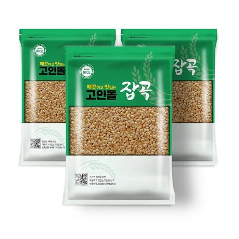 고인돌잡곡 국내산 찰보리쌀 찰보리 1kg+1kg+1kg, 단품