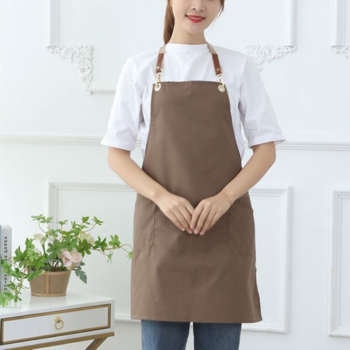 심플 카페 바리스타 앞치마, 1개, 브라운
