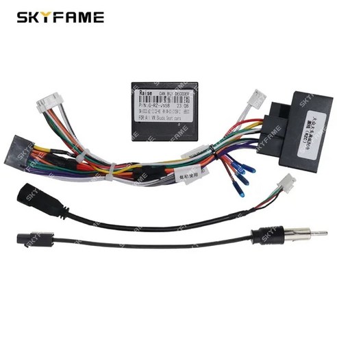 SKYFAME 자동차 16 핀 와이어링 하네스 어댑터 디코더 안드로이드 라디오 전원 케이블 폭스바겐 티구안 G-RZ-VW58, 03 Cable Canbus, 1개