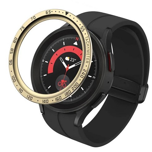 눈금이 있는 금속 보호 링 삼성 갤럭시 워치 5 프로 45mm 엣지 스마트 화면 보, Galaxy Watch 5 pro, Black