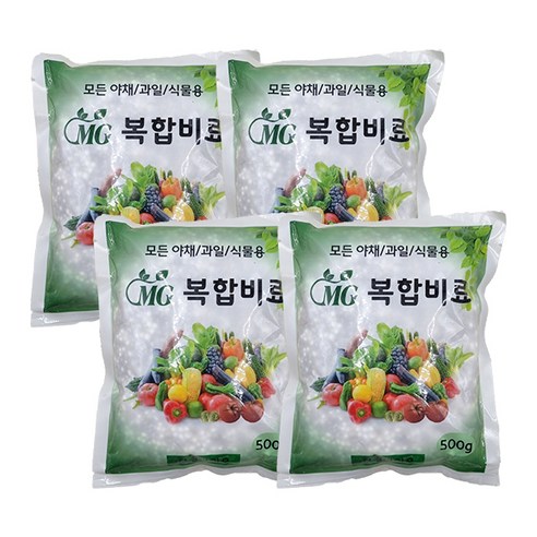 복합비료 식물영양제 텃밭비료 모든식물용, 500g, 4개