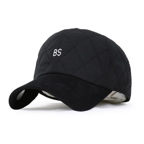 베이직엠 남성 여성 겨울 야구모자 볼캡 골덴챙 패딩 BS