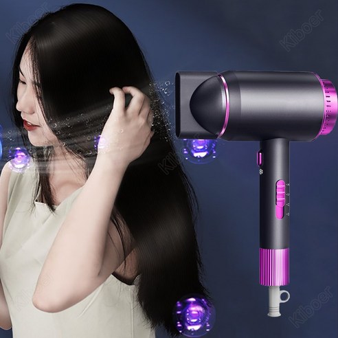 스마트 헤어 드라이어 유닉스 에어샷T 플라즈마 BLDC드라이기 무진동 저소음 9 Kiboer 드라이기 헤어 드라이어 8000만 수분 이온 냉열순환 스마트 온난제어 항온 보호 저방사 이중 단열, 보라색