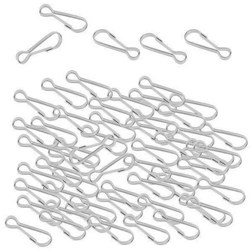 2X 100pcs 스테인레스 스틸 걸쇠 교수형 버클 스프링 스냅 후크 클립 20mm, 실버