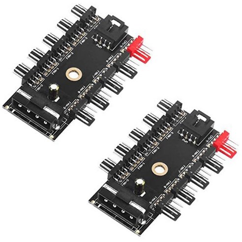 2 PC Molex 전원 팬 허브 4 핀 10 포트 12V 4 핀 팬 PWM 허브 몰 렉스 컨트롤러 PC 섀시 팬 허브, 하나, 보여진 바와 같이