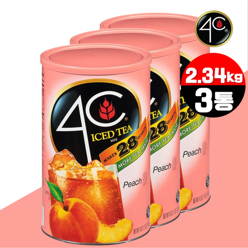 (와이아이몰) 복숭아 분말 아이스티 4C 코스트코 대용량 업소용 가정용 음료 복숭아맛 가루 iced tea, 3개, 1통, 2.34kg 대호아이스티 (와이아이몰) 복숭아 분말 아이스티 4C 코스트코 대용량 업소용 가정용 음료 복숭아맛 가루 iced tea, 3개, 1통, 2.34kg 대호아이스티