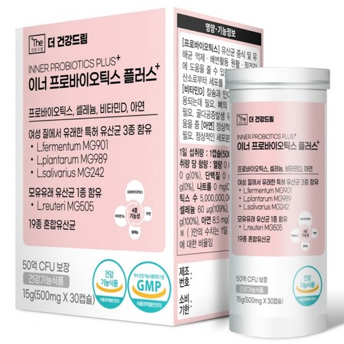 더건강드림 질 유래 유산균 특허 3종 이너프로바이오틱스 플러스, 1박스, 30정