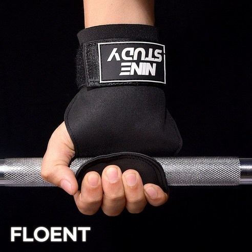플로엔트 헬스 스트랩 손목 그립 리프팅 좌우세트, 1세트, 블랙(Black)