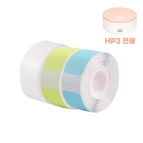 위오 HP3 전용 라벨지 14x40mm 3팩 세트, 혼합(화.옐.블)