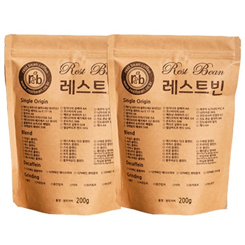 브라질 세하도 ny-2 17-18, 거친입자(프렌치프레소), 200g, 2개