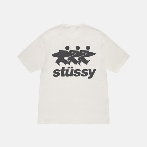 스투시 반팔 티셔츠 서핑 프린트 서프워크 피그먼트다잉 내추럴 아이보리 [국내매장판] STUSSY SURFWALK TEE PIGMENT DYED