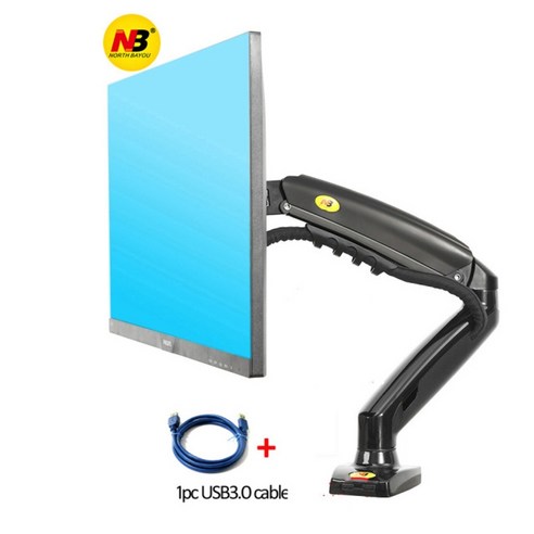 듀얼모니터암 듀얼 22 24 27 32 34인치 트리플 대형 nb 새로운 f80+2pc usb3.0 17-30quot 데스크탑 led lcd 모니터 홀더 암 가스 스프링 풀 암, 협력사, f80n1xusb3 포함