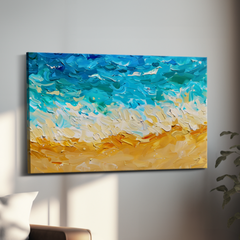 아트앤코 돈 들어오는 바다 캔버스 그림 75x50cm 풍수지리 인테리어 대형 액자, AT3139 바다 웨이브본 원더