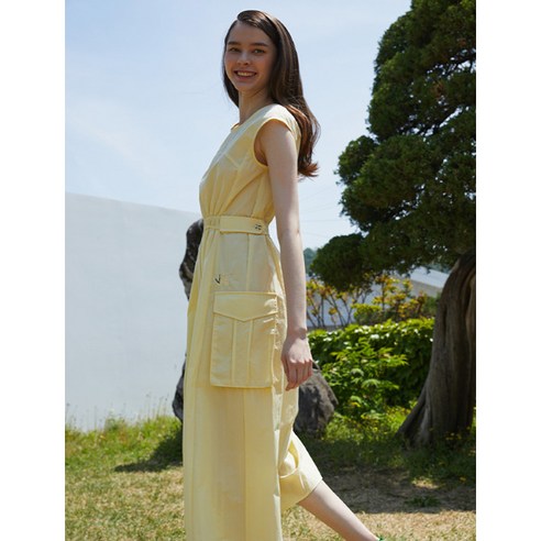 [에고이스트][BLUE LABEL] 아웃포켓 포인트 슬리브리스 원피스 (EP2OOP08)