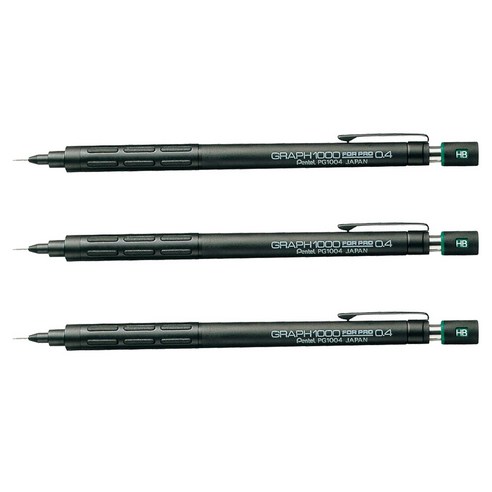 펜텔 그래프 1000 포 프로 샤프, 0.4mm, 3개