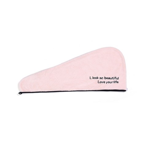부드럽다 초강력 흡수 일계 수자수 드라이 모자 묶음 머리띠 목욕수건치마 세트, 핑크 드라이 모자