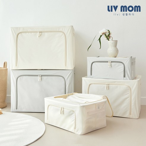 리브맘 패브릭 모듈 리빙박스 100L 1+1, 01.그레이, 2개